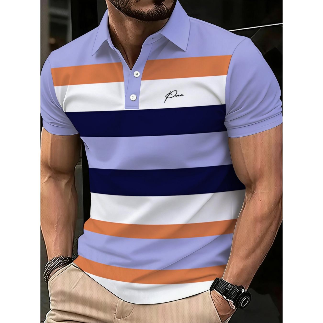 New Style Men s Short-Sleeved Polo Shirt with 3D Letter Print - Street Casual Fashionable and Comfortable S