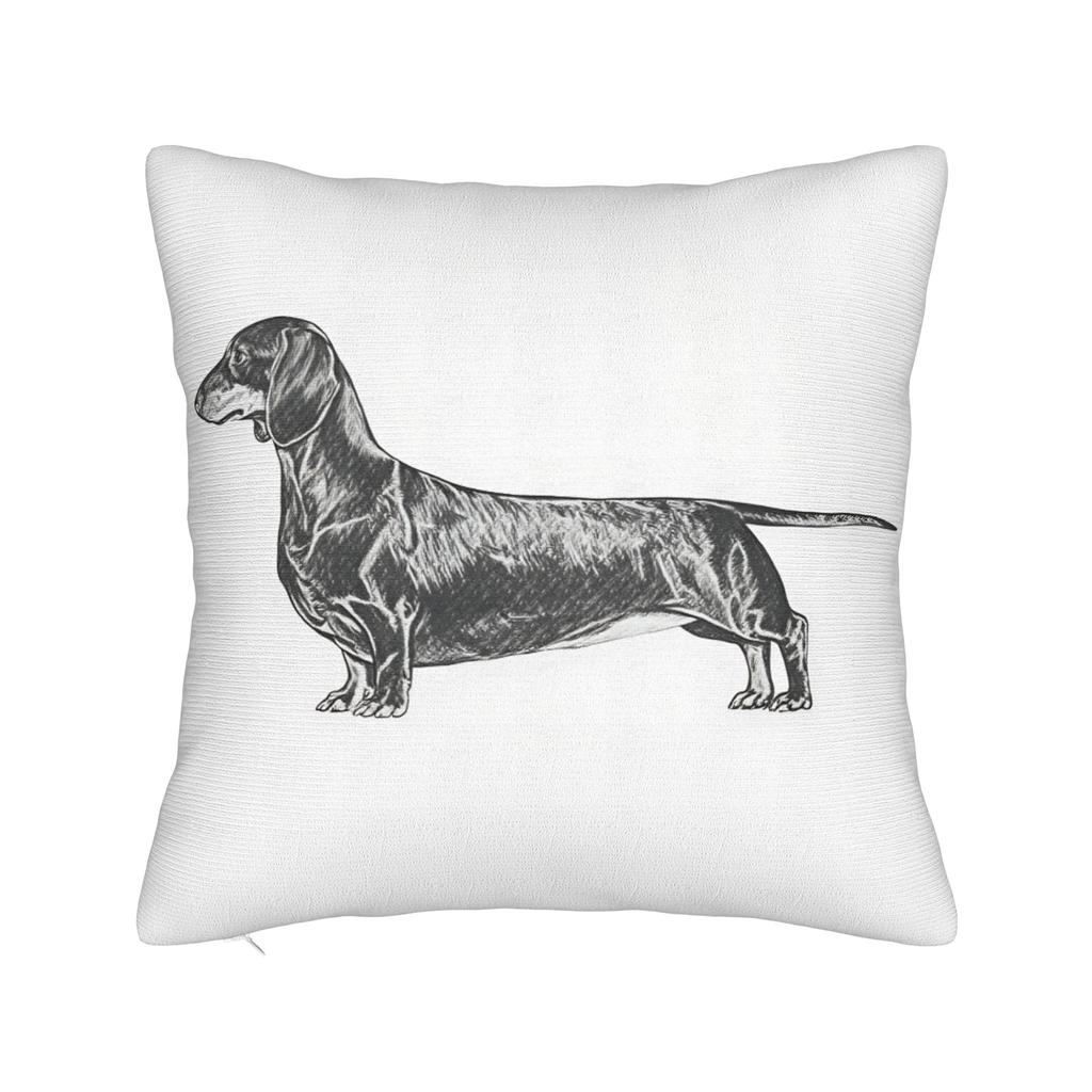 Pillow Cover Flat Various Dog Breeds Illustration Retro Trendy Pillow Case For Sofa Home Decoration Pillowcases