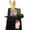 Unisex Steampunk Top Hat with Brim and Goggles Vintage Style Headwear for Costume Party Holiday Decorations Gift