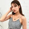 Elegant Korean Style Pearl Letter H Tassel Titanium Steel Necklace For Women And Men