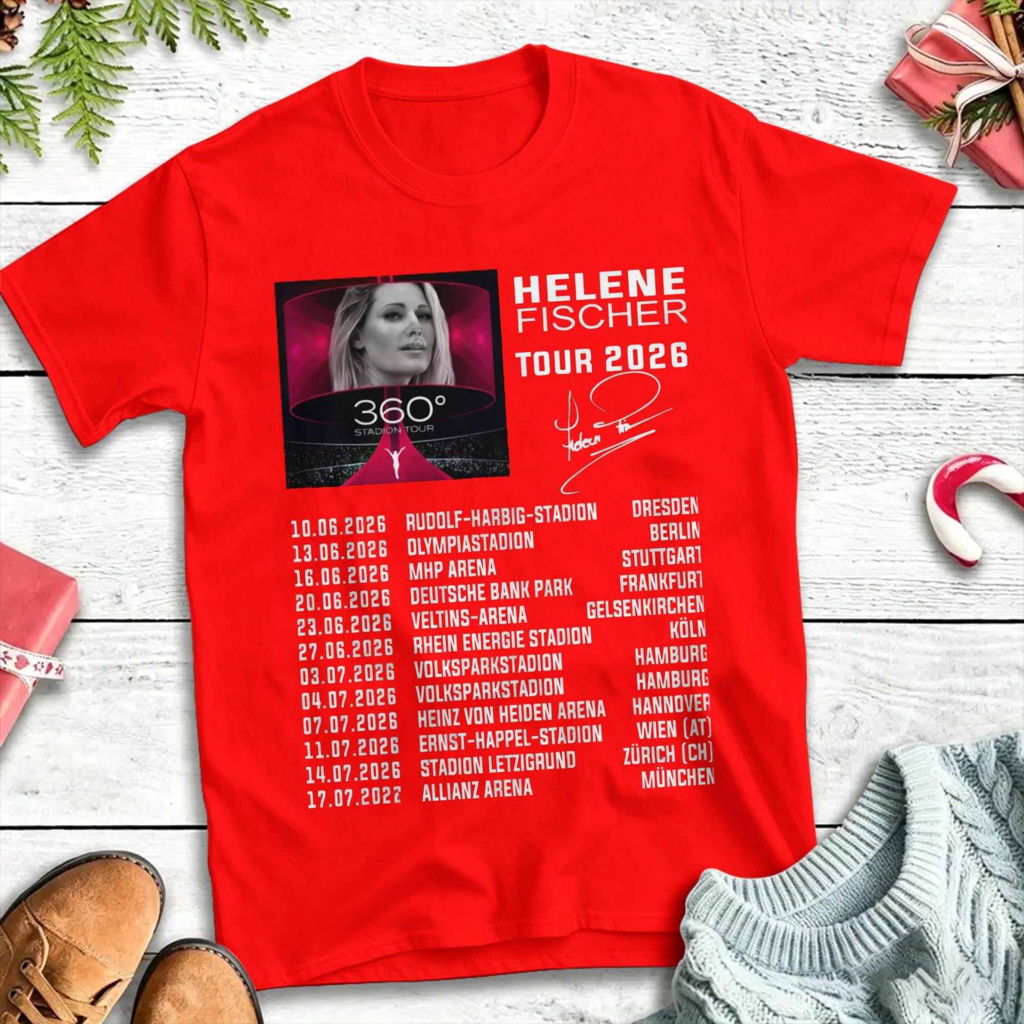 Unisexs TShirts Helene Fischer 360° Stadium Tour Leisure Cotton Tee Shirt Short Sleeve T Shirt O Neck Clothing 4XL 5XL 6XL S