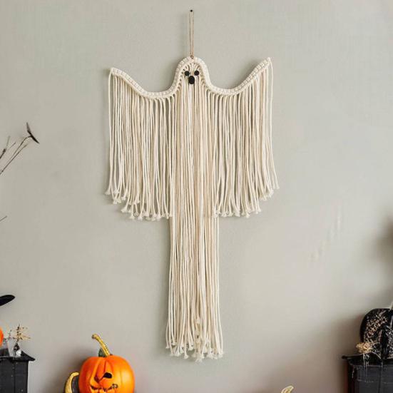 Hand-Woven Tapestries Ghost Wall Hanging Decoration Creepy Spooky Halloween Wall Art Multipurpose Decorative Tapestries for Halloween