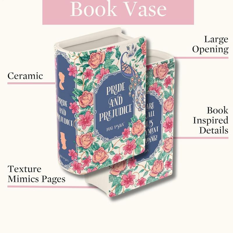 Creative Square Painted Flowers Book Ceramic Vase Flower Arrangement Art Crafts Irregular Table Vase Ornaments Home Decoration