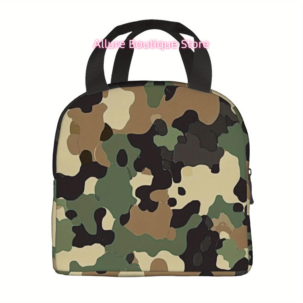 1pc, Camouflage Pattern Design Printed Thermal Bag Insulation and Refrigeration Portable Reusable Unisex for Home Restaurant Off
