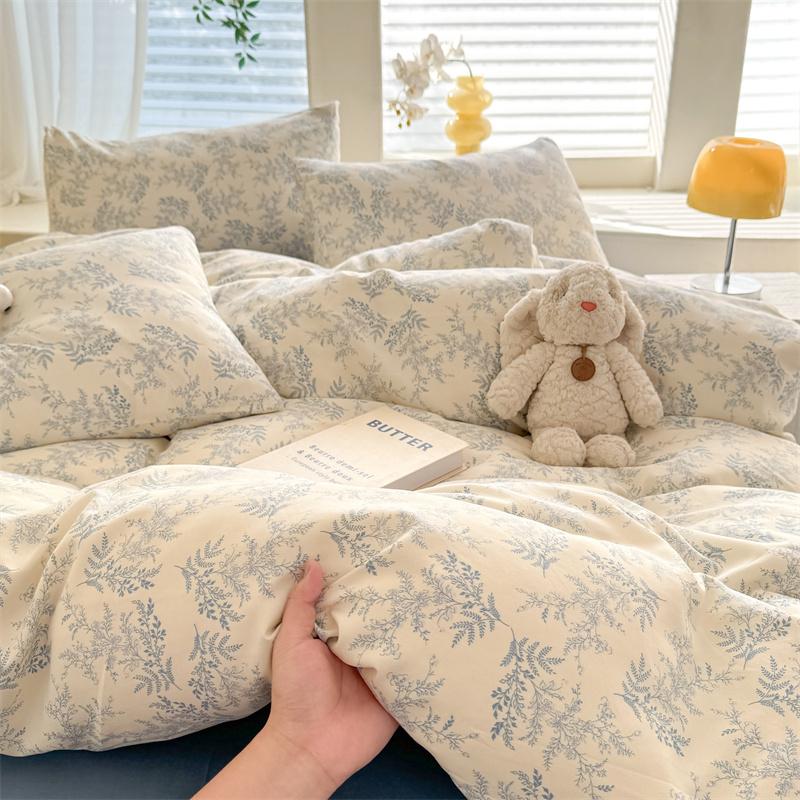 Bonenjoy Floral Style Duvet Cover Sets Single/Queen/King Soft Washed Cotton Bed Cover Sets Dekbedovertrek 240x220 Bedding Sets