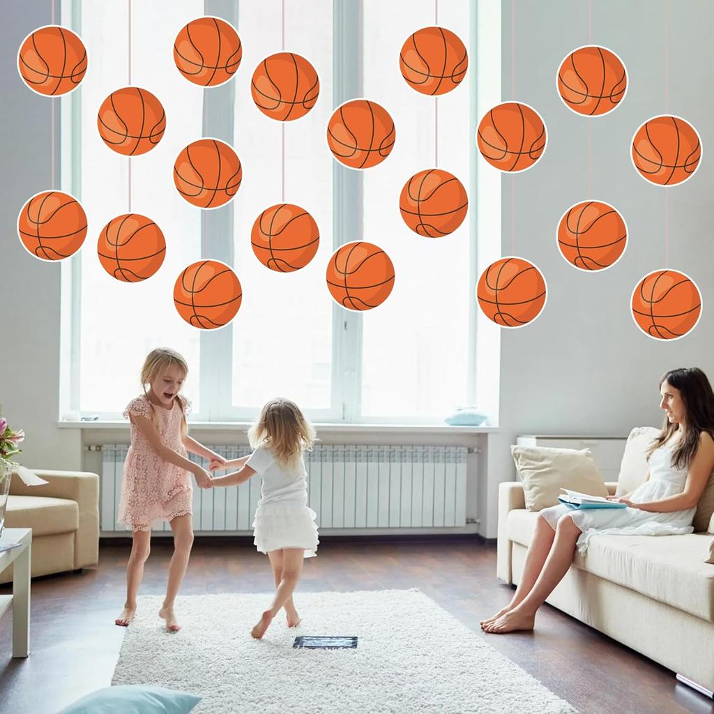 50 PCS Basketball Cutouts for Bulletin Board Decorations, Basketball Paper Cut-Outs for Classroom Bulletin Board School Office Wall Decor Sport Theme