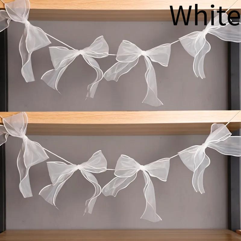 12/24PCS Bowknot Banner Hanging Pendant Garlands Princess Birthday Party Decor Baby Shower Wedding Party Photo Background Decor