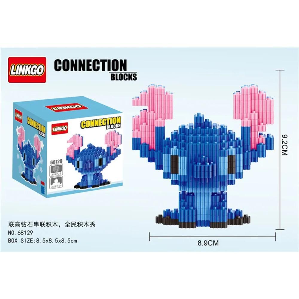 Linkgo Anime Connection Stavebnice Goku Luffy Demon Slayer Nezuko Stitch Pikachu Sasuke 3D Model Mini Cihlová Figurka Hračky