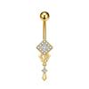 Cherry Flowers Belly Button Ring Crystal Belly Navel Piercing Nombril Long Dangle Belly Jewelry
