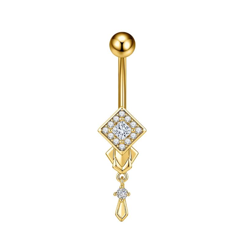 Cherry Flowers Belly Button Ring Crystal Belly Navel Piercing Nombril Long Dangle Belly Jewelry