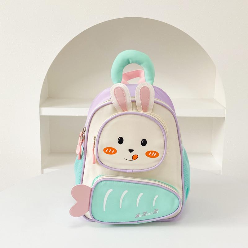 Backpack Childrens With Cartoon Rabbit And Carrot Design For Daily Kindergarten