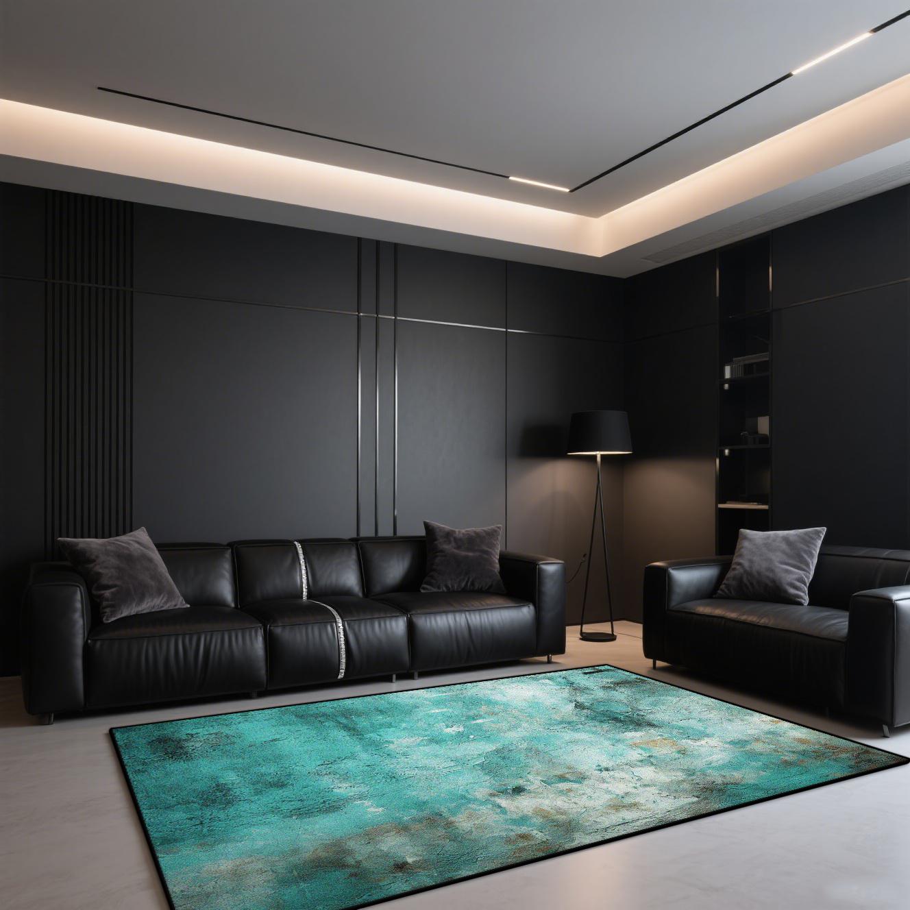 

Modern Luxury Carpet Large Area Abstract Ink Wash Rug for Living Room Bedroom Office Washable Mats 60*90cm