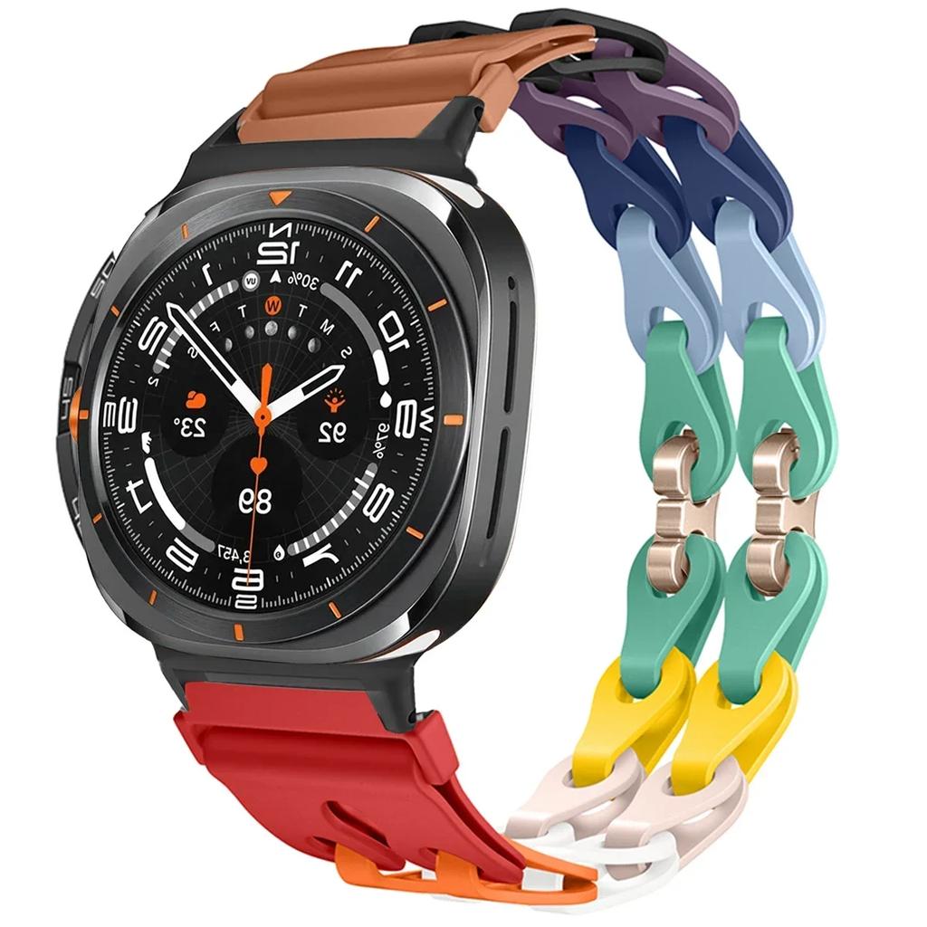 Silicone Chain Strap for Samsung Galaxy Watch 2025/7 Ultra 47mm Wristband Band Bracelet for Galaxy Watch ultra 2025 Watchband
