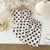 Girls' Polka Dot Outfit Summer New Korean Style Short Sleeve Top Wide Leg Pants Two-Piece Set