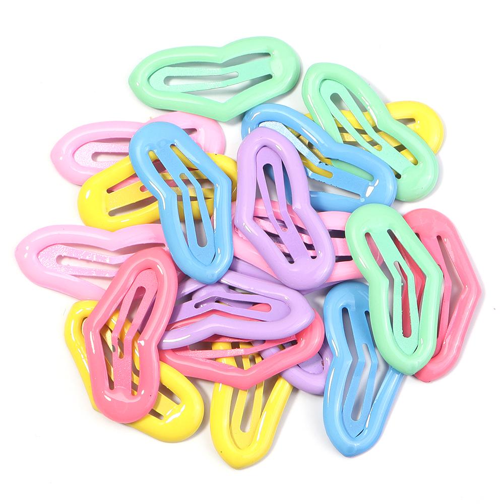 20-40Pcs/Lot Mix Colorful Metal Hairgrip Girls Snap Hair Clips For Children Baby Hair Accessories Women Barrettes Clip Pins