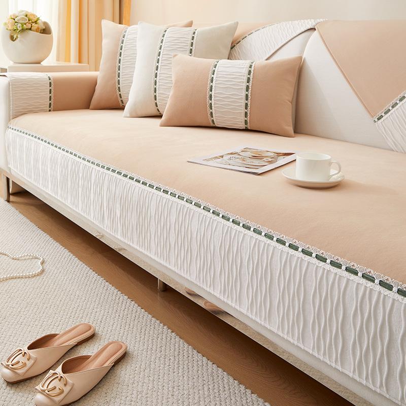Luxury Chenille Sofa Cushion Four Seasons Universal Cover Cloth Towel Modern High-end Cushion Non-slip Sofa Backrest Cover Towel
