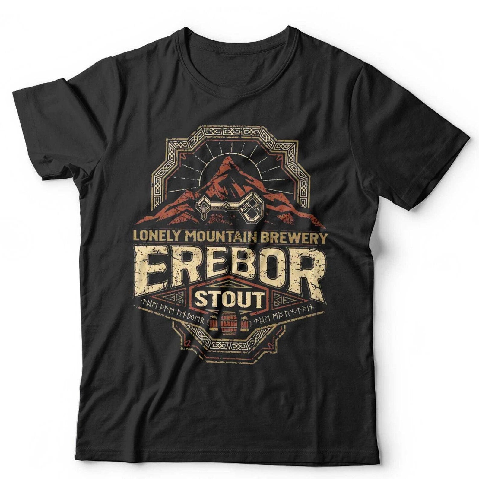 Erebor Stout T-Shirt Unisex Funny Parody Film Beer LOTR Retro Vintage Retro Dwarf S