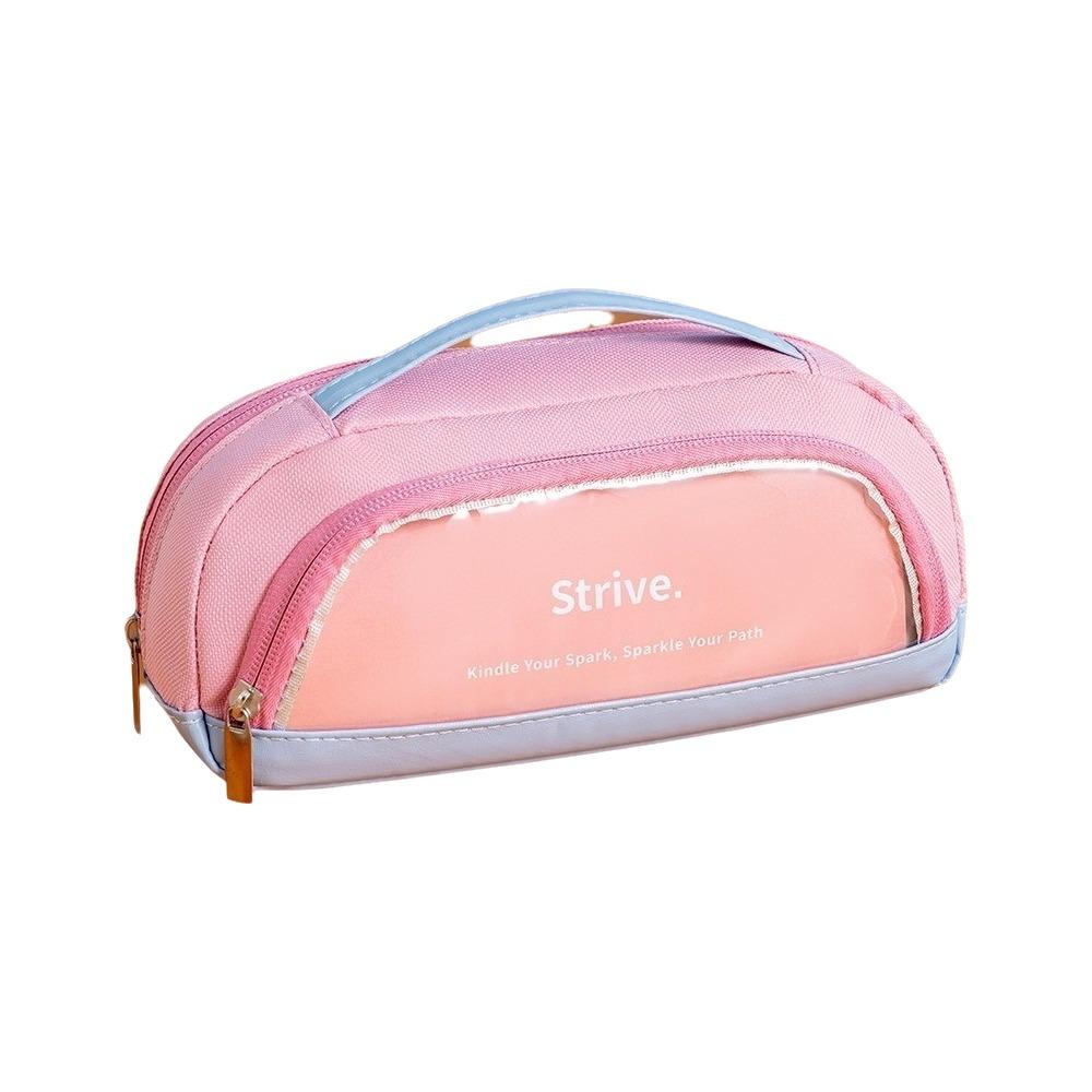 Contrasting Color Minimalist Pen Bag Large Capacity Pencil Case Pencil Pouch  School Supplies