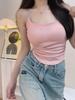 Pleated Slimming Tank Top with Chest Pad – Breathable Women's Casual Bandeau Top