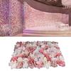 6 Pack Modern Artificial Flower Wall Panels, Pink & White Rectangular Floral Decor, Handmade Hanging Garden for Home & Wedding