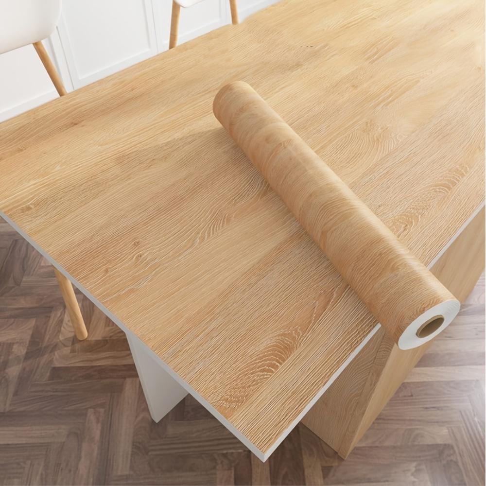 Wood Grain Self Adhesive Wallpaper, Peel and Stick Waterproof Vinyl Film for Kitchen Cabinet Bedroom Furniture Renovation, Thick