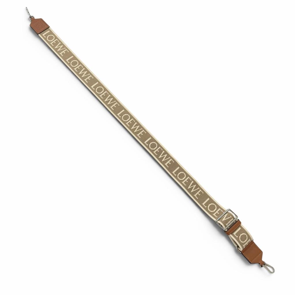 Excellent LOEWE Shoulder Strap Anagram Beige Canvas Mens C073T87X01 Used