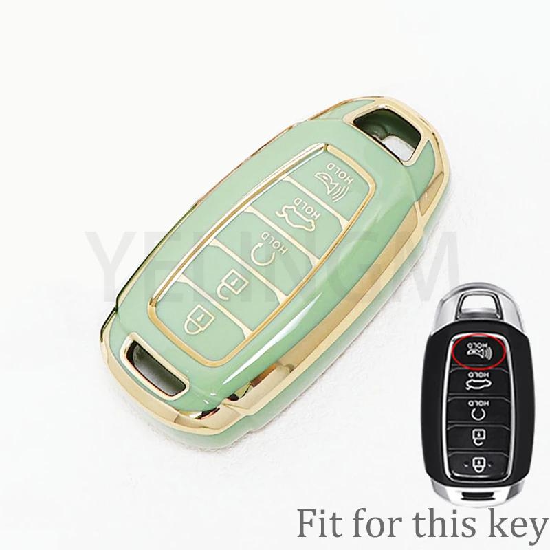 5 Buttons New Soft Tpu Key Fob Cover Keychain For Hyundai Palisade  Elantra Gt Santa Fe Azera Kona Creta Car Accessories
