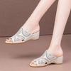 Damenmode Übergröße Peep-Toe Hoher Keilabsatz Sandalen Schuhe Dame Elegant Beige Schuhe sapatos femininas ab776