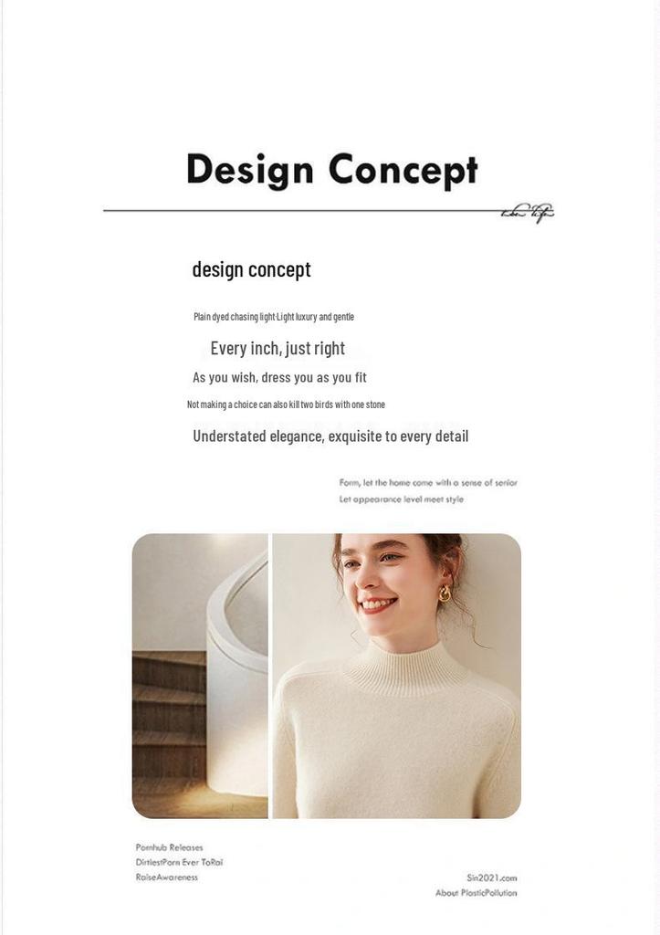 Women’s Thick Cashmere High Collar Knit Sweater – Autumn/Winter Saddle Shoulder Layer