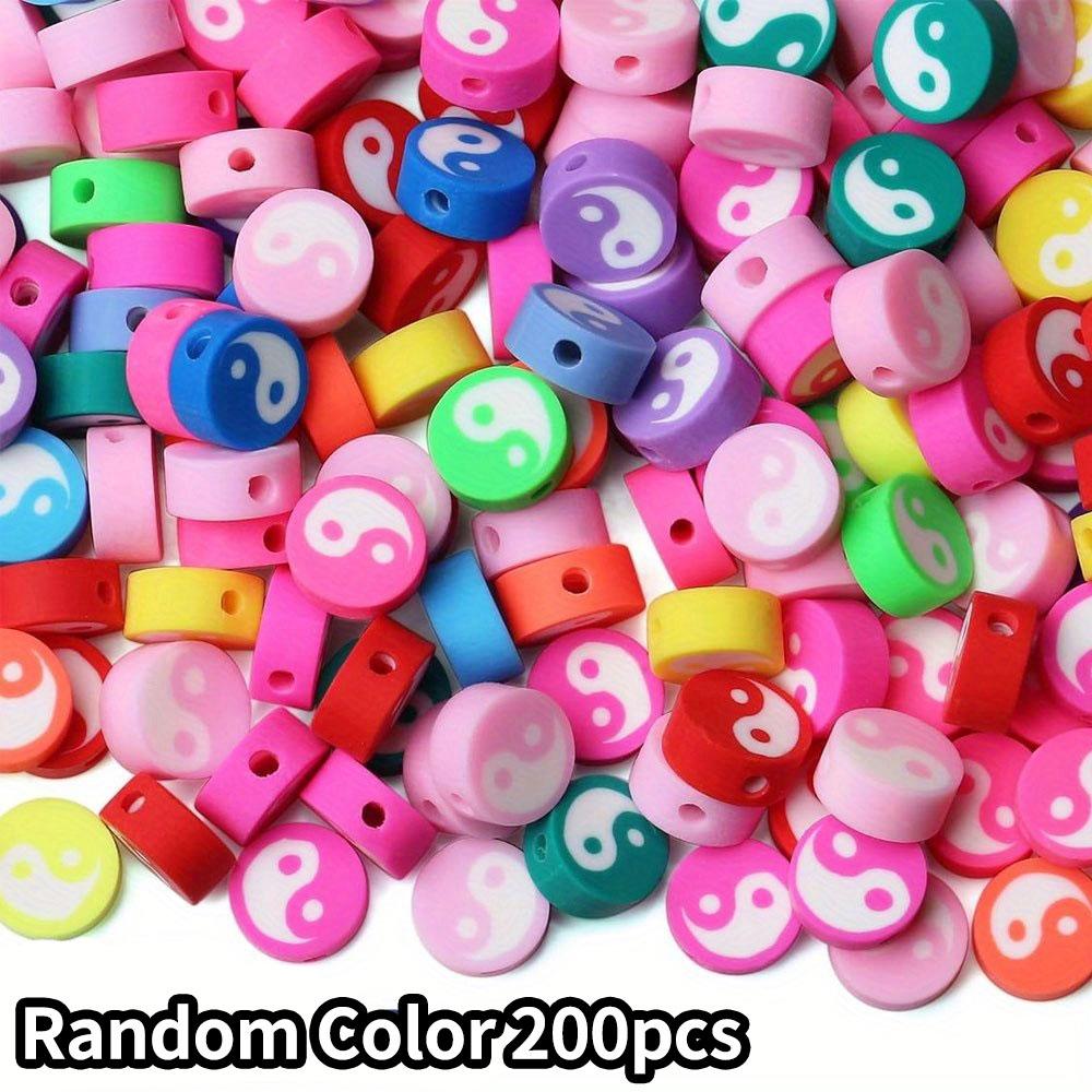 50/100/200 τεμάχια χάντρες από πηλό, πολύχρωμες χάντρες από πολυμερές πηλό Ying Yang, για γυναίκες, κατασκευή κοσμημάτων, κολιέ με βραχιόλι και DIY