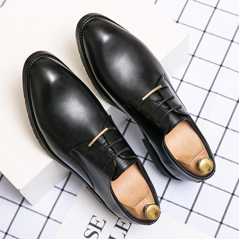 Men's Shoes Spring British Business Small Leather Shoes Men's Casual Nightclub Hairstylist Wedding Leather Shoes Trend Single Shoes