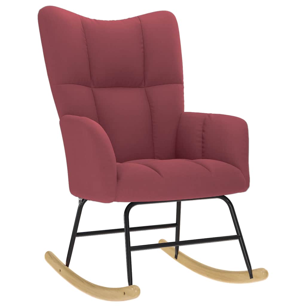 Rocking Chair Burgundy Fabric
