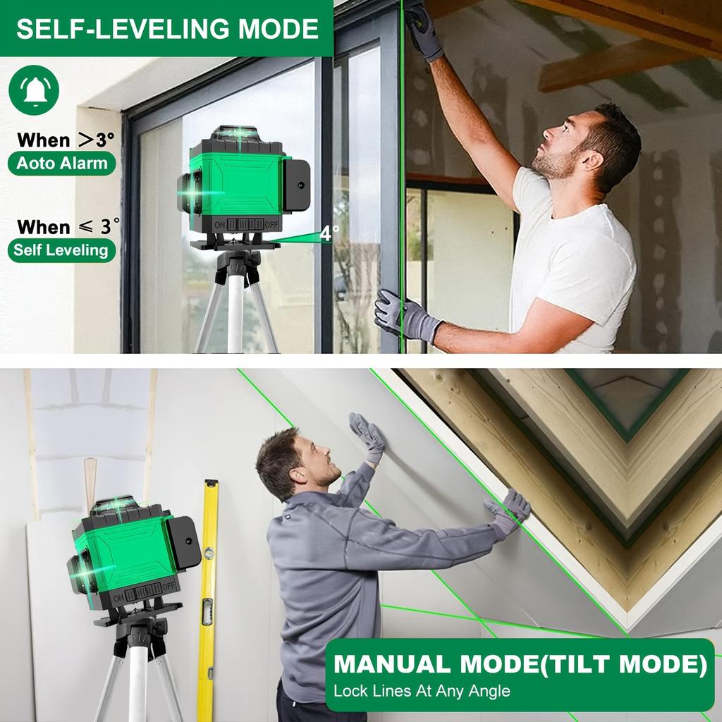 Multifunctional 4D 16 Lines Green Laser Level DIY Grade 360 Support Drop Shipping, EU LOCAL WAREHOUSE