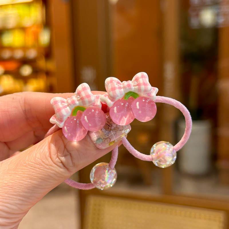 2PCS New Transparent Cherry Bunny Girls Elastic Hair Bands Hair Accessories Children Hair Ties Baby Headwear