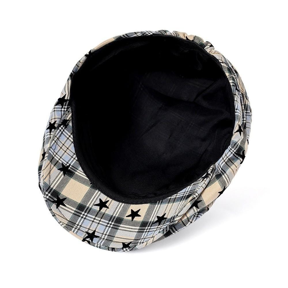 Y2k Plaid Women's Beret Vintage Painter Cap Trend Newsboy Cap  Streetwear