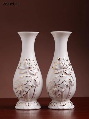 Ceramic Vase Home Furnishings Flower Arrangement Exhalation Guanyin Bodhisattva Pure Bottle Pair Buddhist Utensils and Supplies