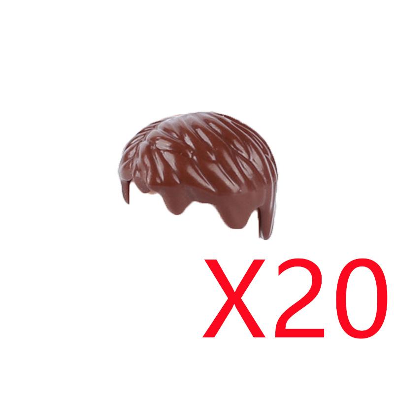 MOC City Building Blocks Figure Body Parts Creative Accessories Long Hair Brown Black Gold Mini Brick Compatible Toy Gift k030