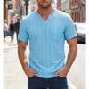 Mens Summer Casual Breathable Solid V Neck Short Sleeve Plus Size Loose T Shirt