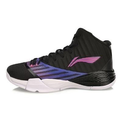 Li Ning BADFIVE Vintage Basketball Shoes Men's High Top Black/Blue/Pink ABPP003-3