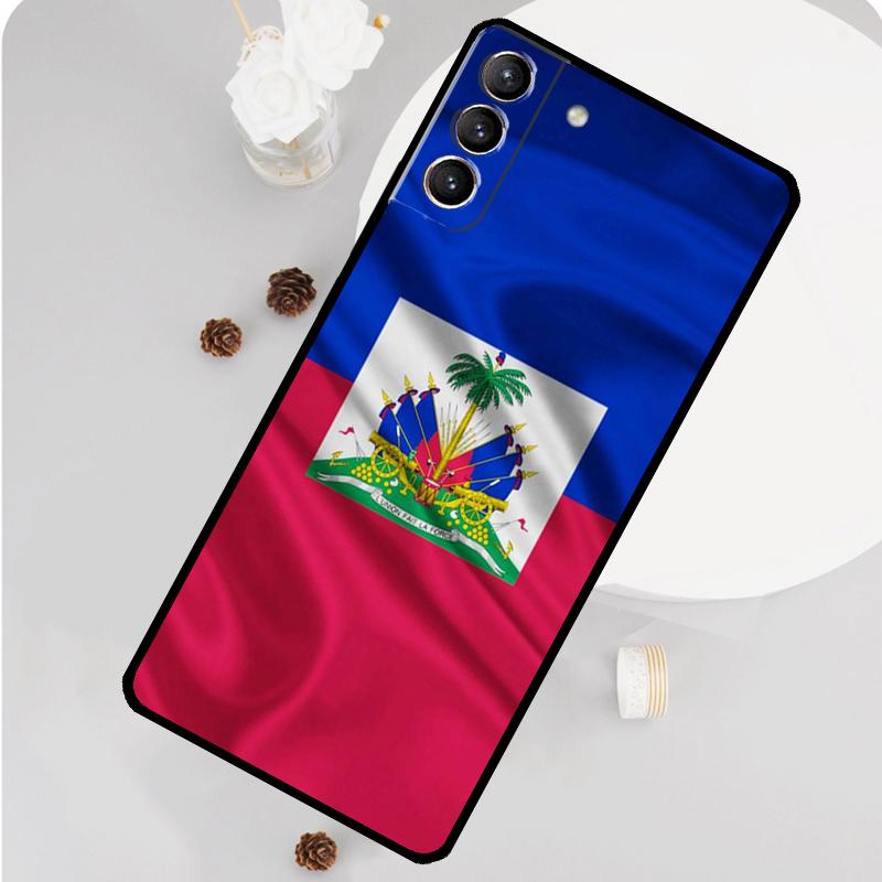 Vintage Haiti Haitian Flag Phone Case For Samsung Galaxy S25 S26 Ultra S20 S21 S22 S23 S24 S10 Plus S25 FE Funda Cover