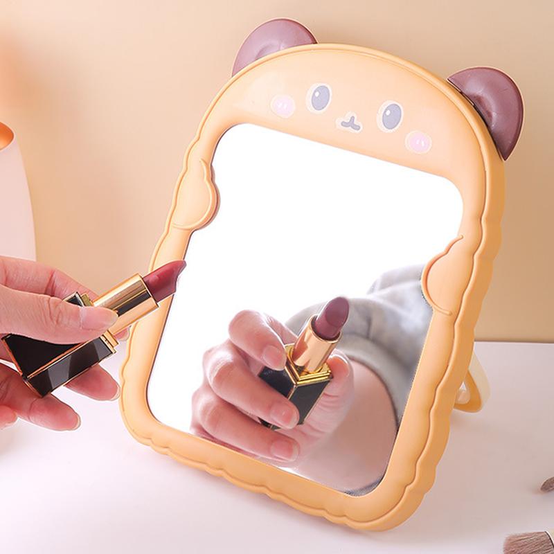 Cartoon Dressing Mirror Makeup Mirror Thick Folding Flip Student Portable Compact Makeup Mirror Table Desktop Mirror