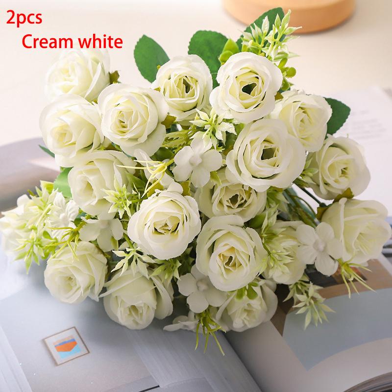 2PCS Artificial Flower Bouquets, Artificial Roses, Wedding Flowers, Handmade Flowers, Artificial Flower Decorations, Artificial Flower Ornaments.