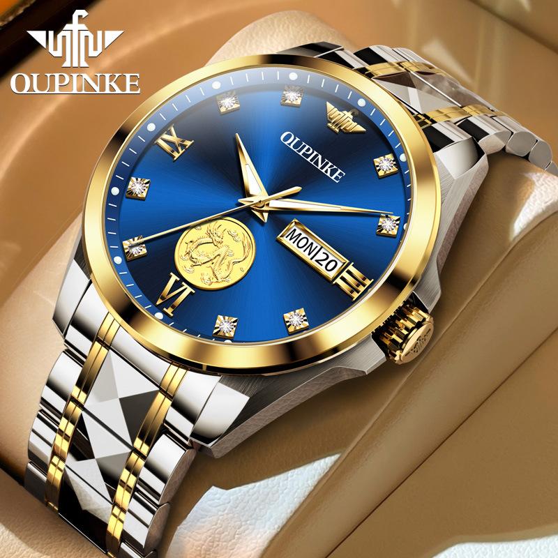 

OUPINKE Часы Автоматические Механические Часы Стальные Деловые Водонепроницаемые Мужские Часы Мужские Часы