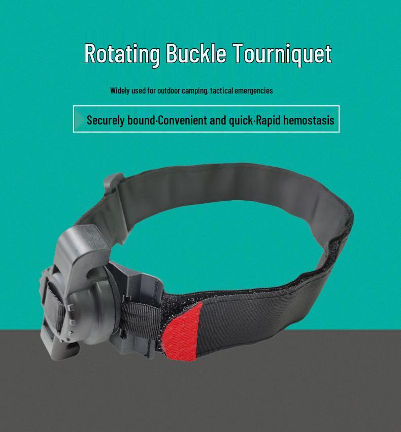 Outdoor Tactical Hemostatic Tourniquet with Rotating Buckle for Camping & Climbing Emergencies