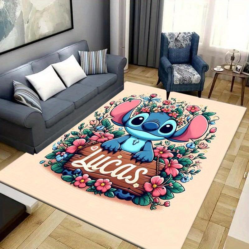 1pc Stitch Pattern Area Rug Soft Flannel Floor Mat for Living Room,Office,Bedroom and Carpet