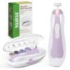 Haakaa Baby Nail Electric Baby Nail File Kit with LED Light for Toenails and 6 Replacement Heads Storage Lavender Trimmer, Newborn/Infant/Adult