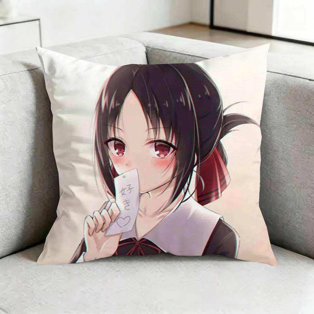 Kaguya Sama Love is WWar Pillow Case Square DoubleSided Sofa Cushion Cover Bedroom Bedside Pillow Gift