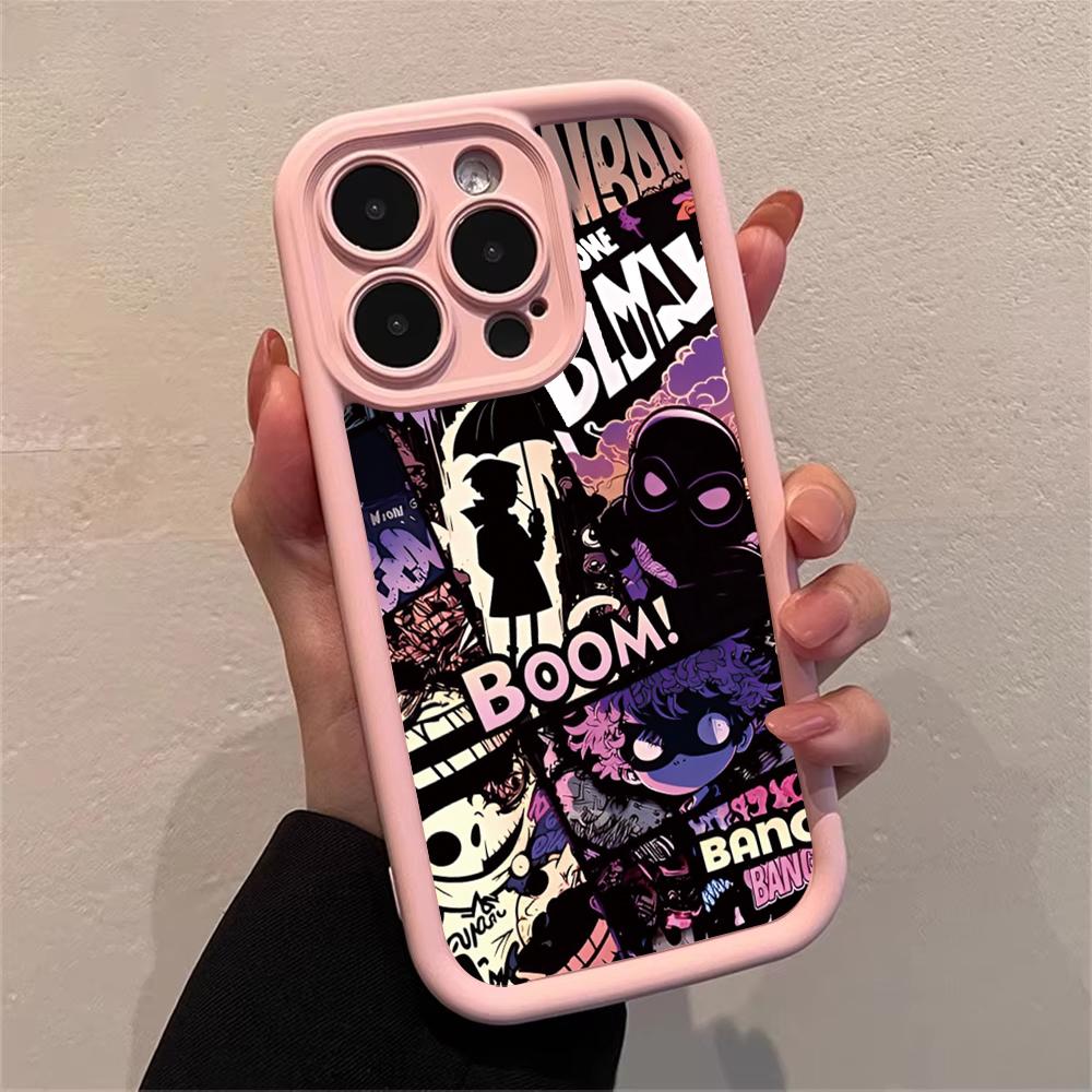 Fashion Graffiti Flame Punk Phone Case for iPhone 16 14 15 Pro Max 13 12 11 X XS XR 7 8 Plus SE 2022 Shockproof Protective Cover