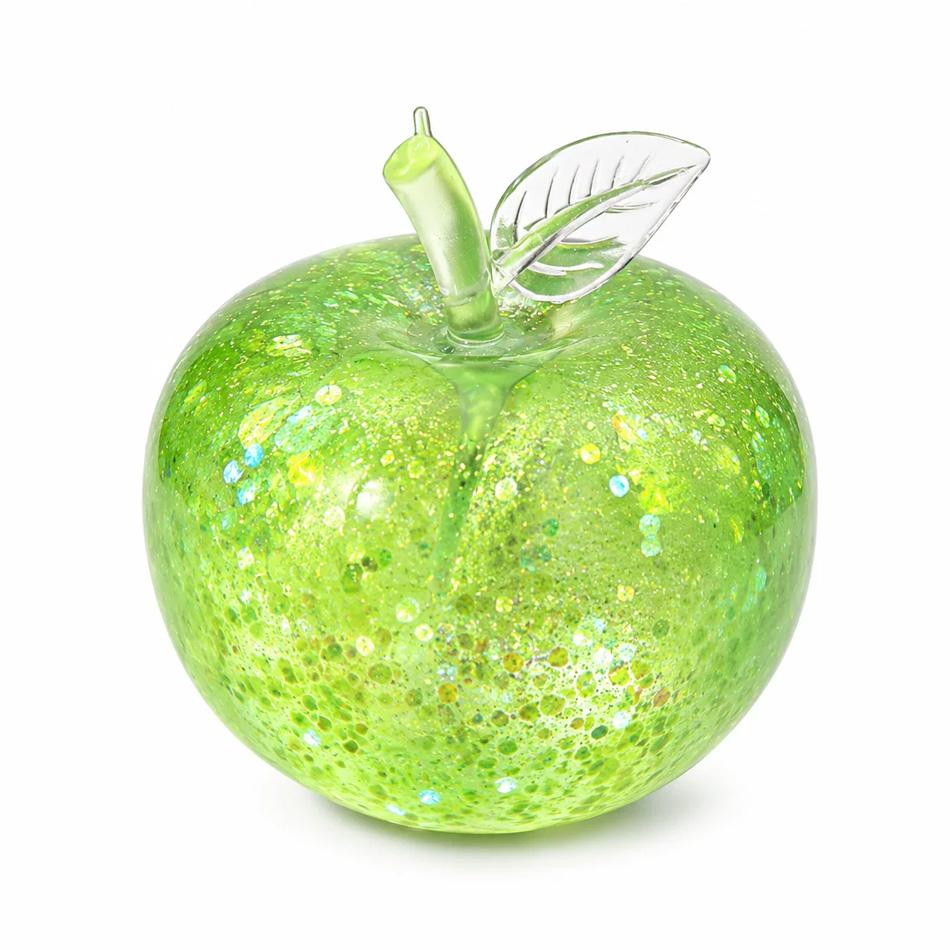 Glitter Squishy Apple Stress Ball Soft Fidget Sensory Toy For Adhd Slow Rebound Squeeze Toy For Adults Christmas Gift