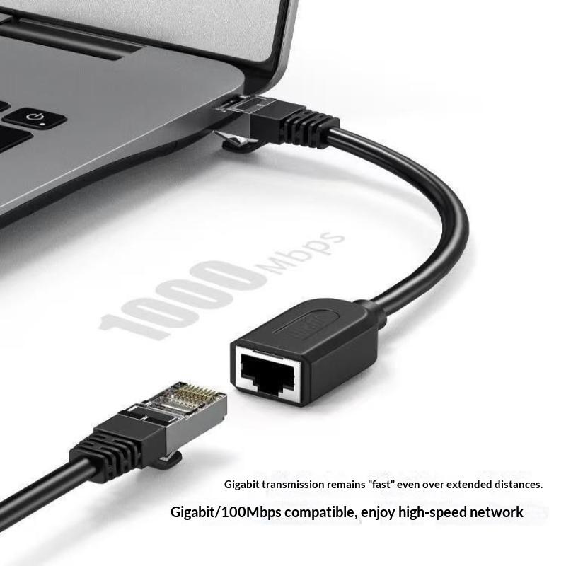 Right Angle CAT6 RJ45 Ethernet Extension Cable 1Pcs Male to Female Elbow for Narrow Space Network Port Extending